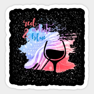 Red White Blue Red Wine Tee Tshirt Sticker